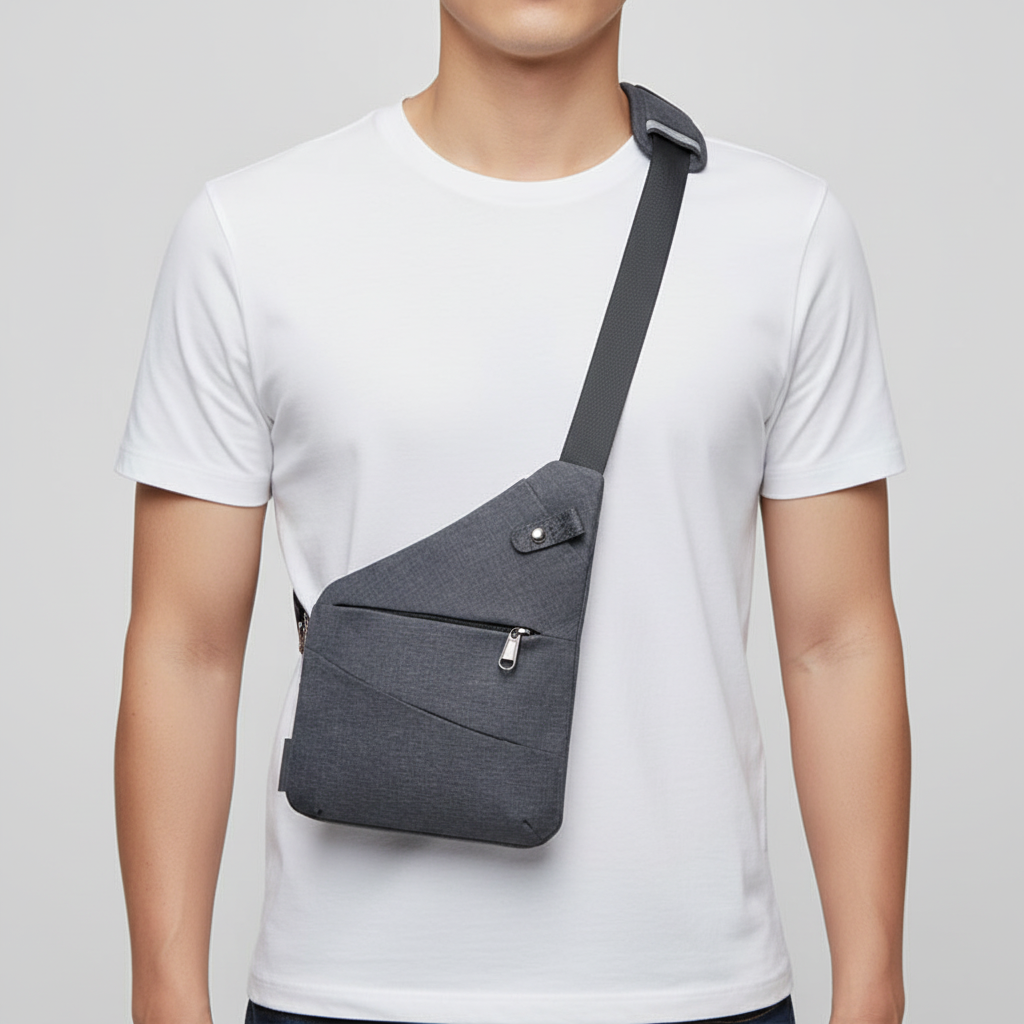 Lightweight unisex anti-theft shoulder bag, essential for secure urban travel.