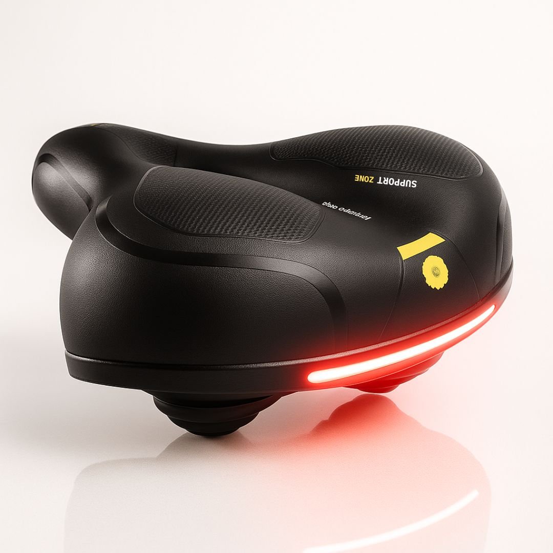 Upgrade your ride: ergonomic suspension bicycle seat for superior comfort, shock absorption, and enhanced cycling.