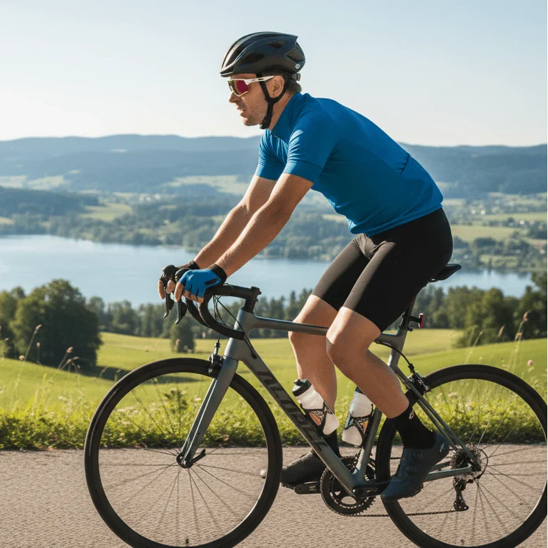 Breathable memory foam bicycle seat, ergonomically designed for universal fit and cycling comfort.