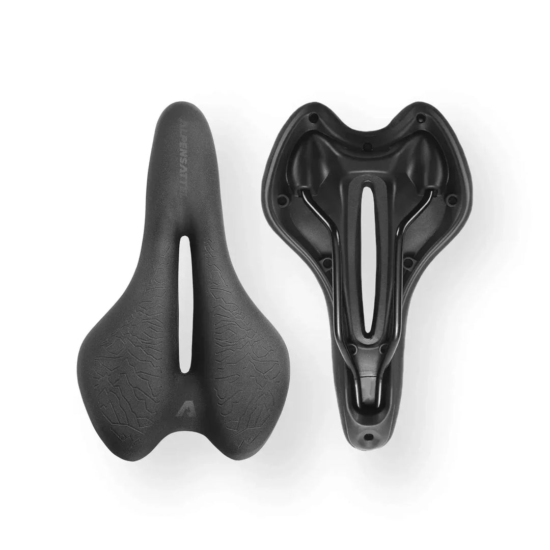 Comfortable ergonomic bicycle seat with memory foam, a universal fit bike accessory for cycling ease.