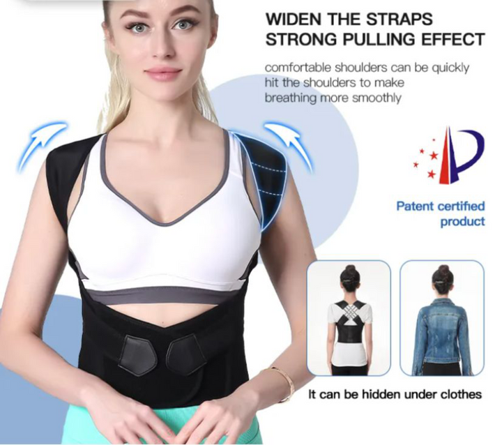 New ergonomic posture brace offers spinal alignment & pain relief. Comfortable back & shoulder support for improved posture.