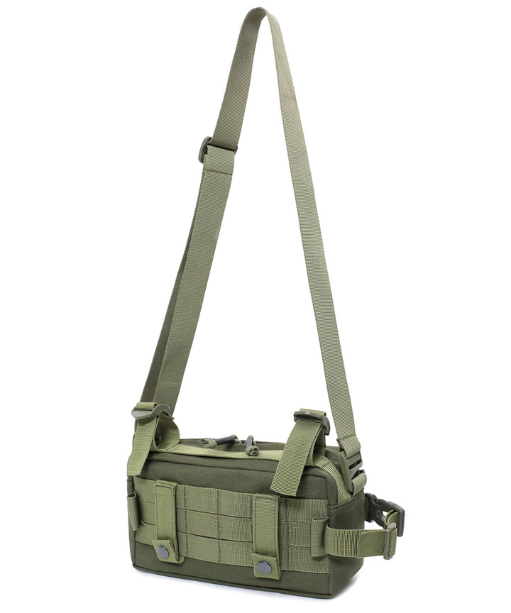 Everyday Carry Sling Bag being packed with phone, wallet, and keys, emphasizing storage capacity