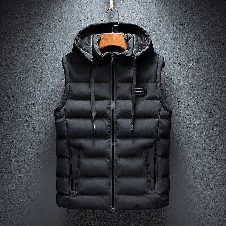 Everyday black Puffer Vest, versatile outerwear for men and women, featuring a bulk-free design
