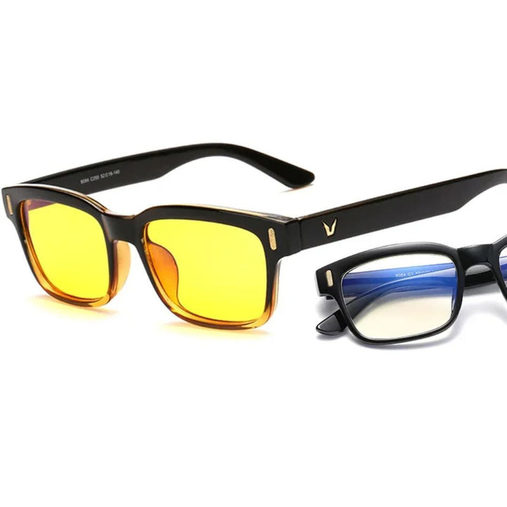 Unisex EyeShield Pro blue light blocking computer glasses for digital eye strain relief and comfort.