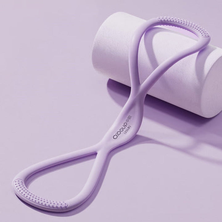 Figure 8 resistance band for pilates, yoga, and stretching; helps engage muscles and improve flexibility.