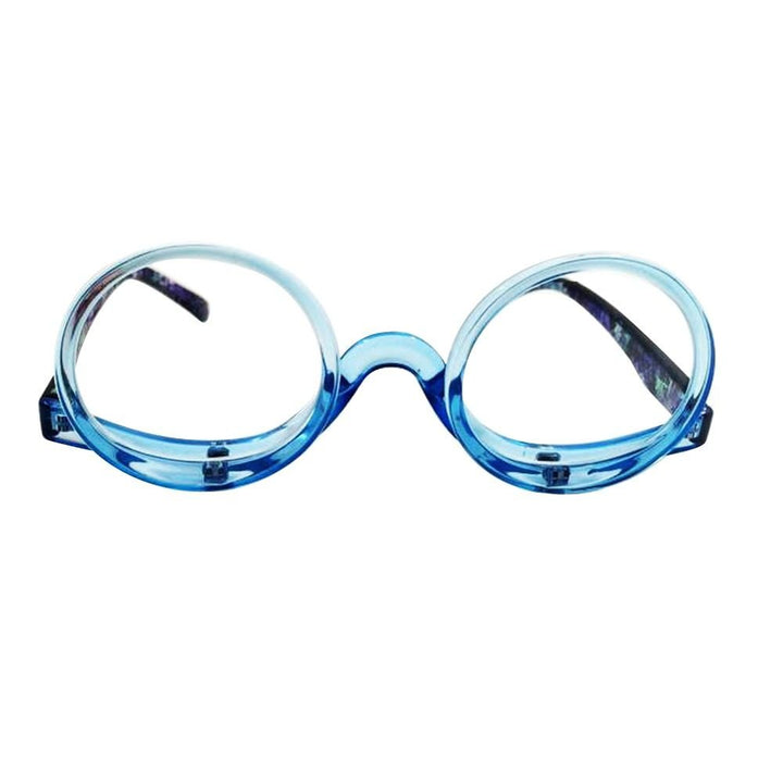 Get flawless makeup with these flip-down magnifying glasses, a precision vision aid for beauty.