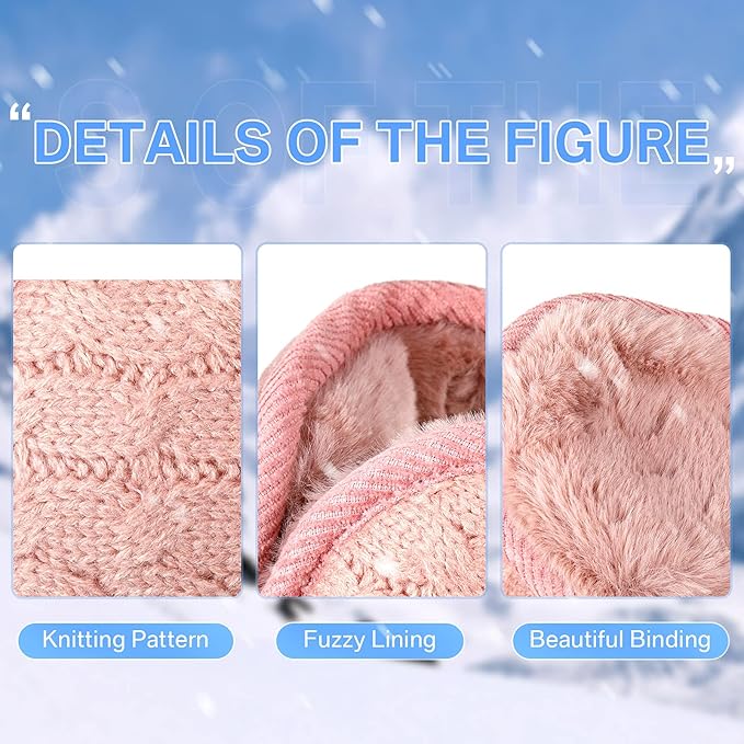 Foldable knitted ear warmers for unisex winter protection. Compact, portable design for travel & easy storage. 4-pack.