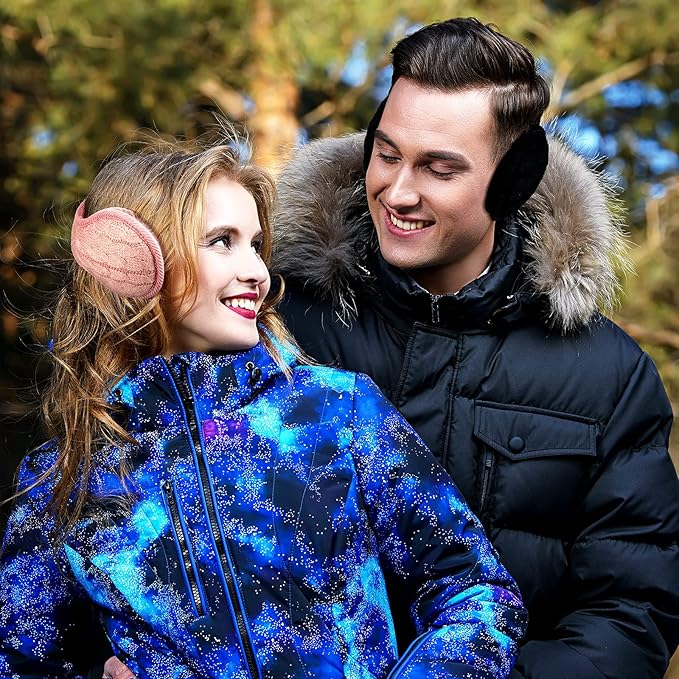 Assorted colors of unisex foldable knitted ear warmers in a 4-pack. Perfect winter accessories for warmth & cold weather.