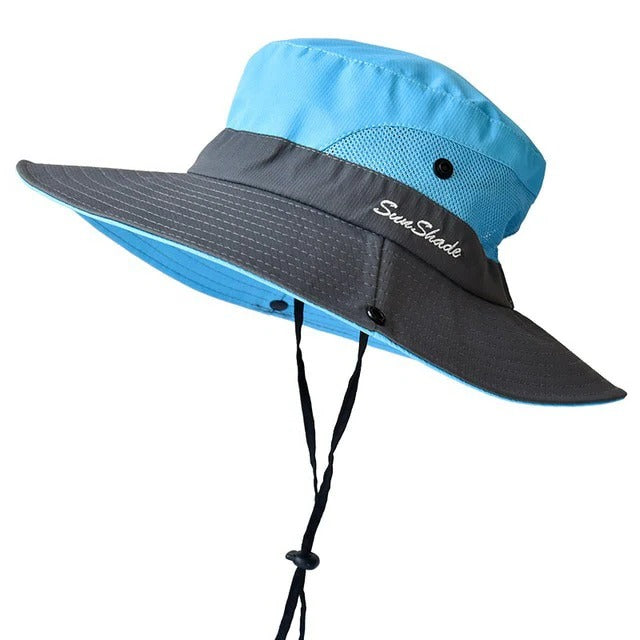 Lightweight, quick dry foldable sun hat, adjustable for comfy outdoor adventures & travel.