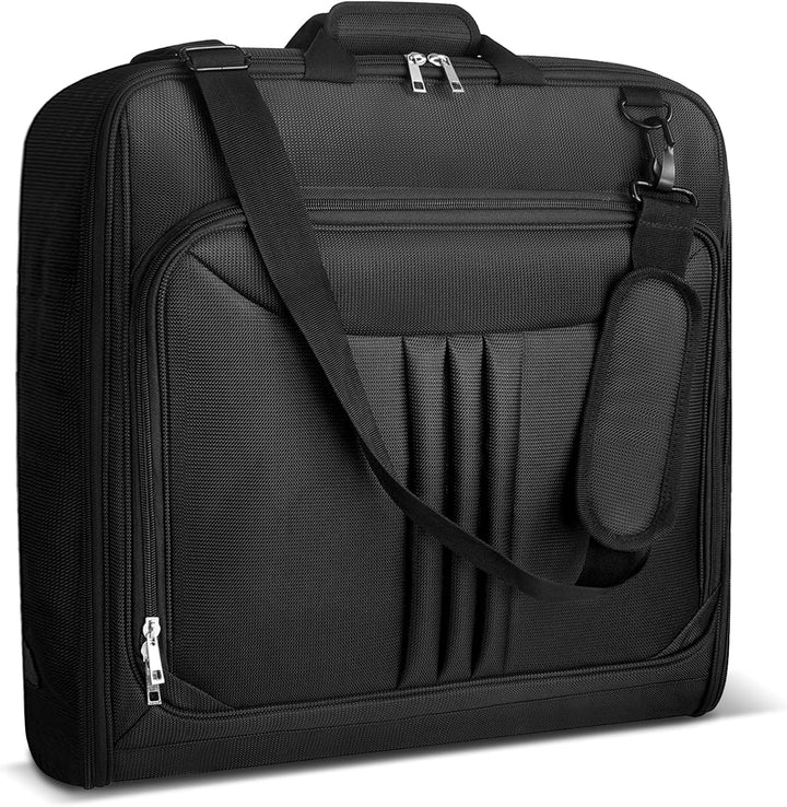Unisex foldable waterproof travel garment bag, perfect carry-on suit organizer for business travel & weekend trips.