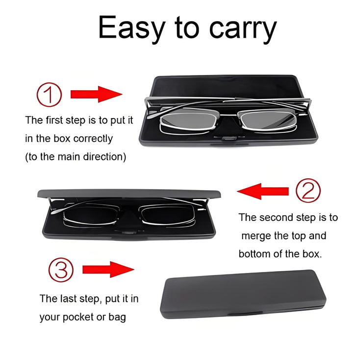 Unisex folding reading glasses, ultra-compact and lightweight. Essential eyewear for reading anywhere, anytime.