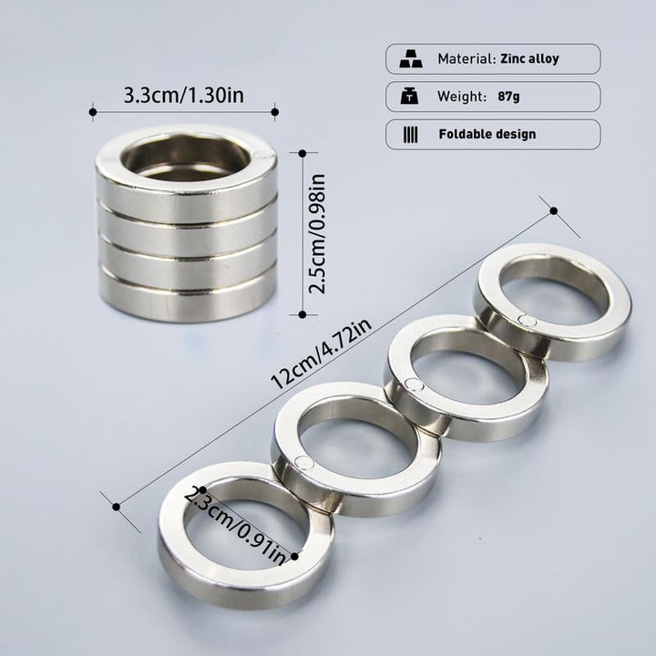 Sleek unisex folding anxiety ring, a discreet stress relief fidget tool.