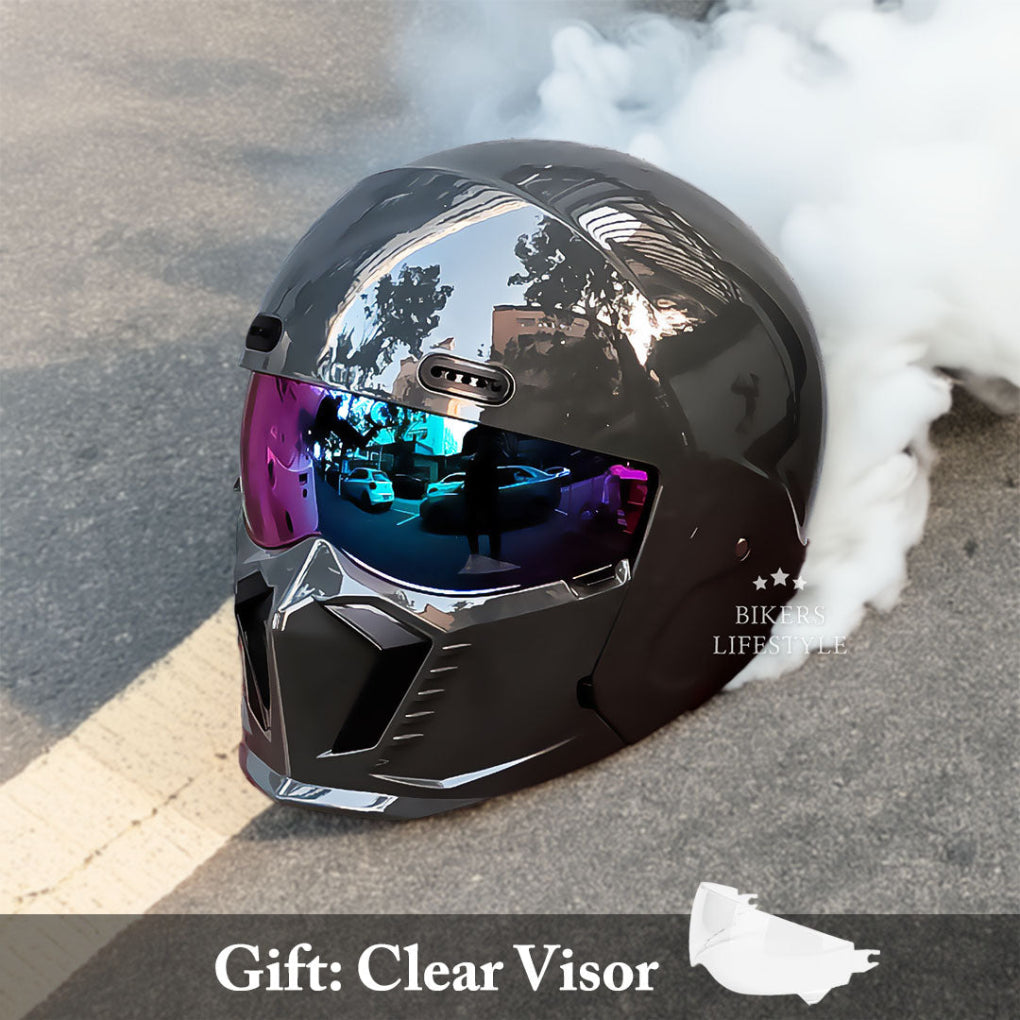 Unisex full face motorcycle helmet with DOT & ECE standards, built for superior impact protection and durability.