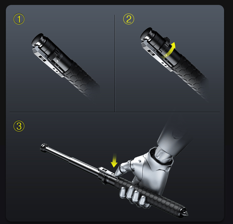 Versatile Guardian Trek Stick, essential outdoor gear for hiking, travel, and personal safety.