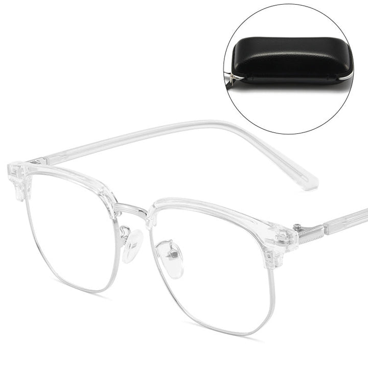Gaming glasses: Unisex half-rim design with blue light blocking for enhanced focus.