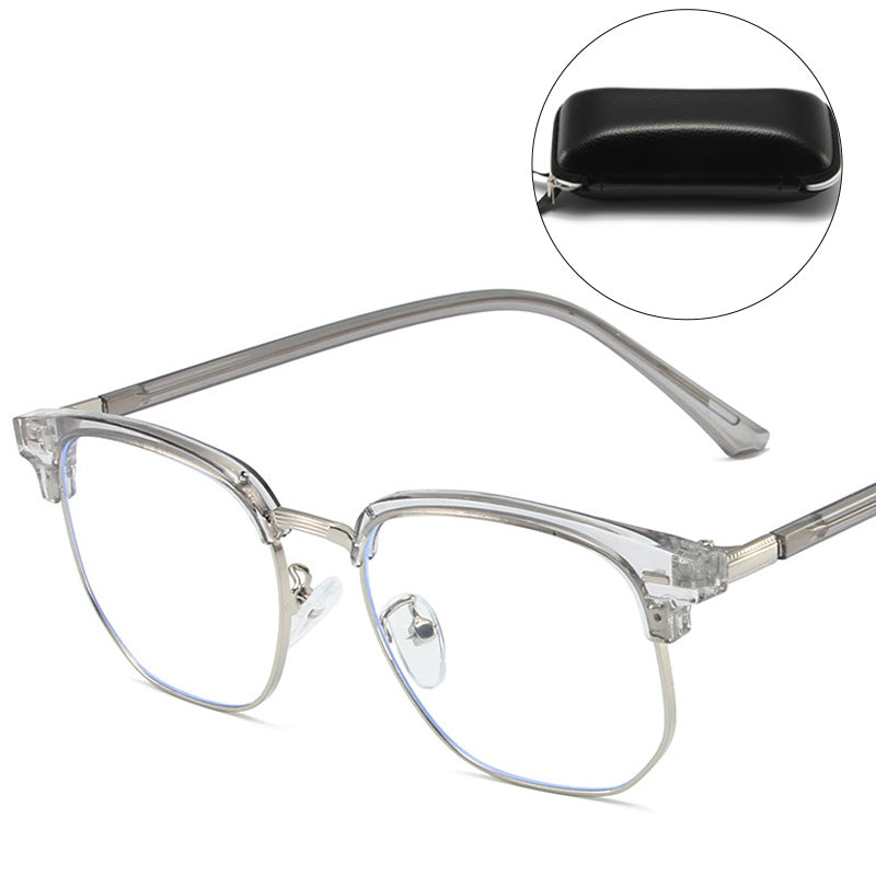 High-quality half-rim blue light glasses, a stylish solution for digital wellness.
