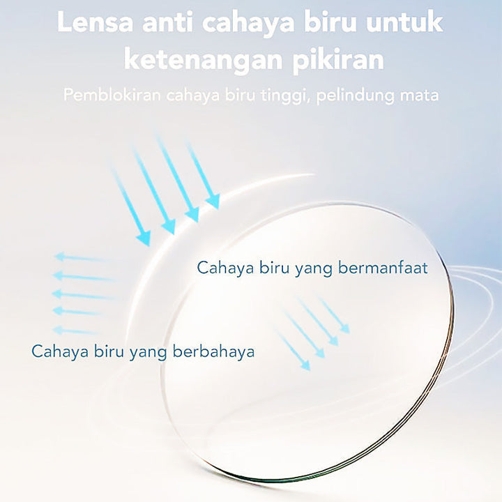 Sleek half-rim blue light blocking glasses, offering stylish protection for screen time.