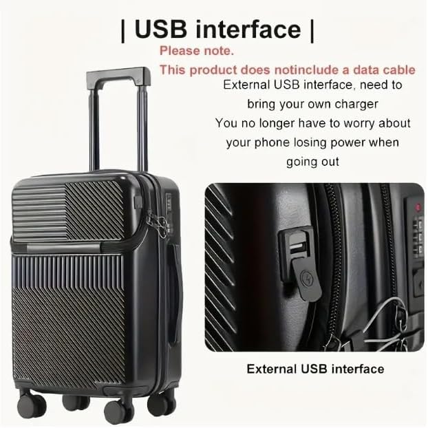 Efficient Compact Carry-On: Hardshell luggage with an external cup holder for drinks on the go.