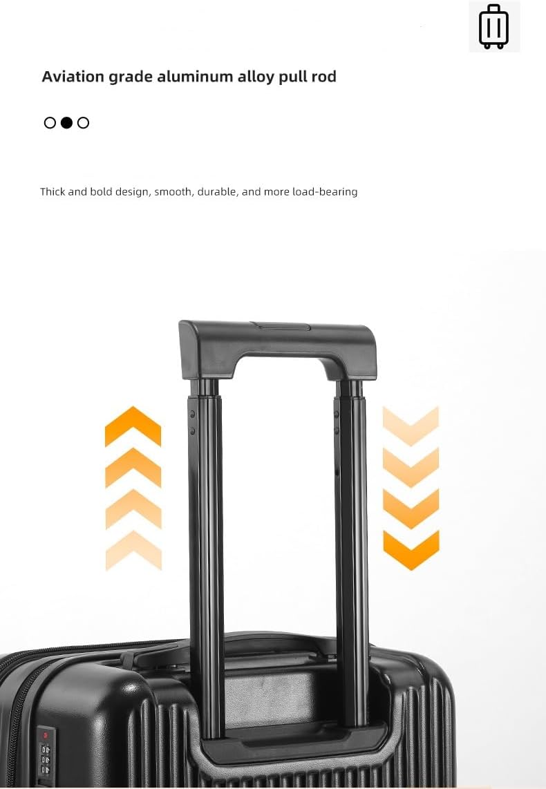 Airport-Ready Carry-On: Lightweight hardshell luggage with USB port and cup holder for easy journeys.