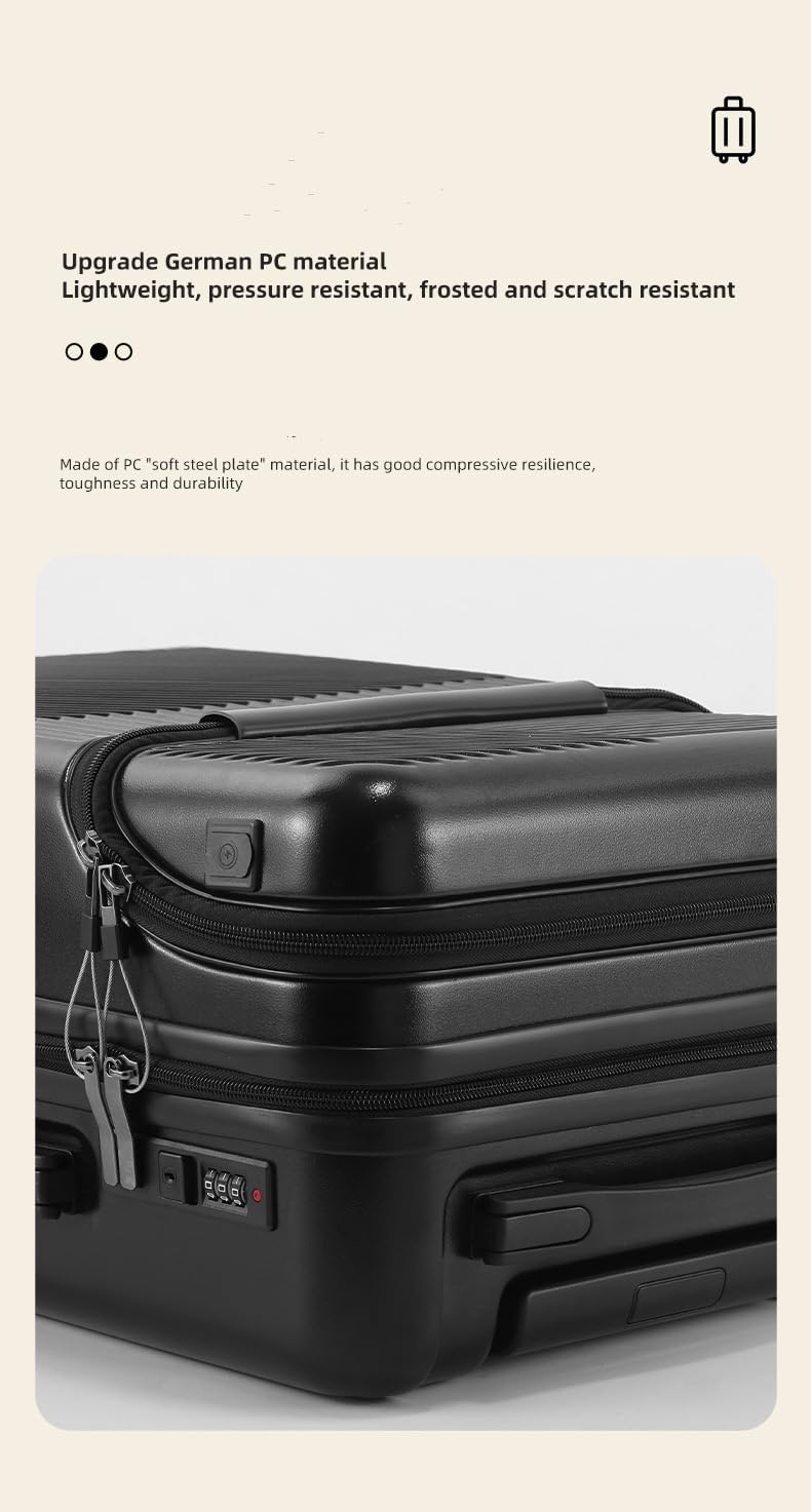 Connected Carry-On Luggage: Hardshell with USB port and cup holder, perfect for modern unisex travelers.