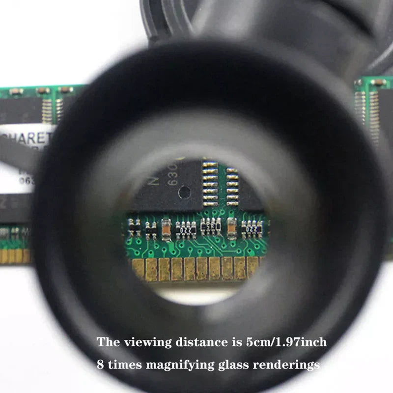 Ergonomic headband magnifying glasses with LED, a versatile precision tool for intricate hobbies & repair.