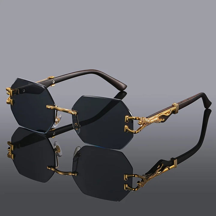 Geometric hexagonal sunglasses for men and women, featuring a bold fashion statement eyewear style.