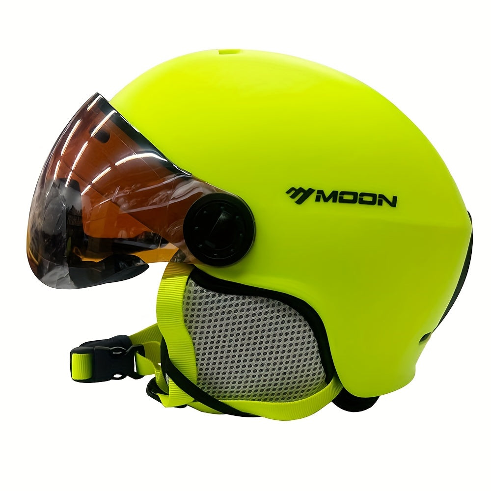 Durable snowboard helmet with removable parts. Essential safety for outdoor activities.