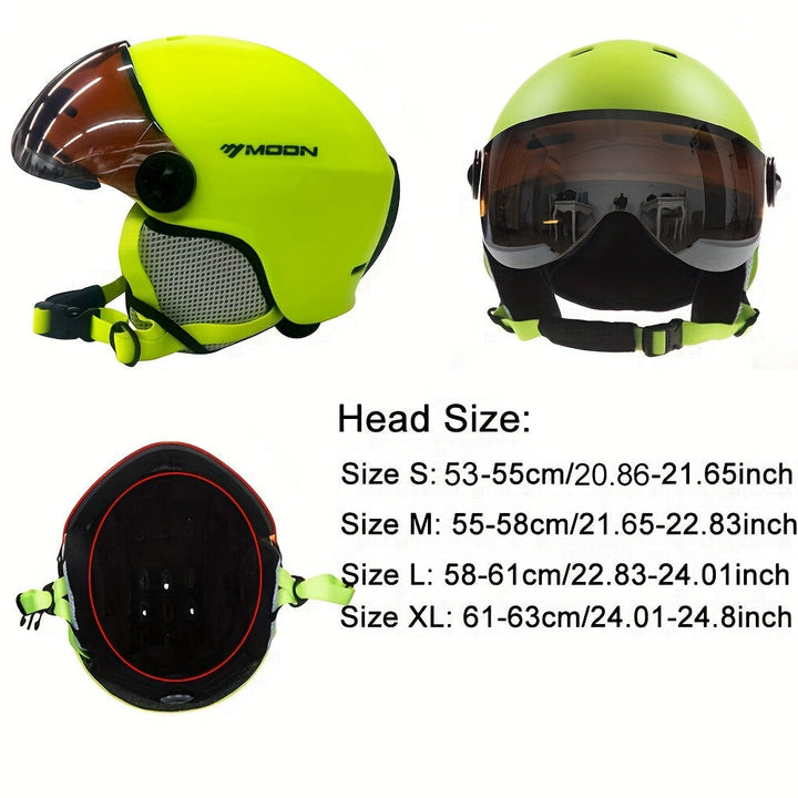 Protective ski helmet with ventilation for comfort. Unisex, durable, and ready for snow.