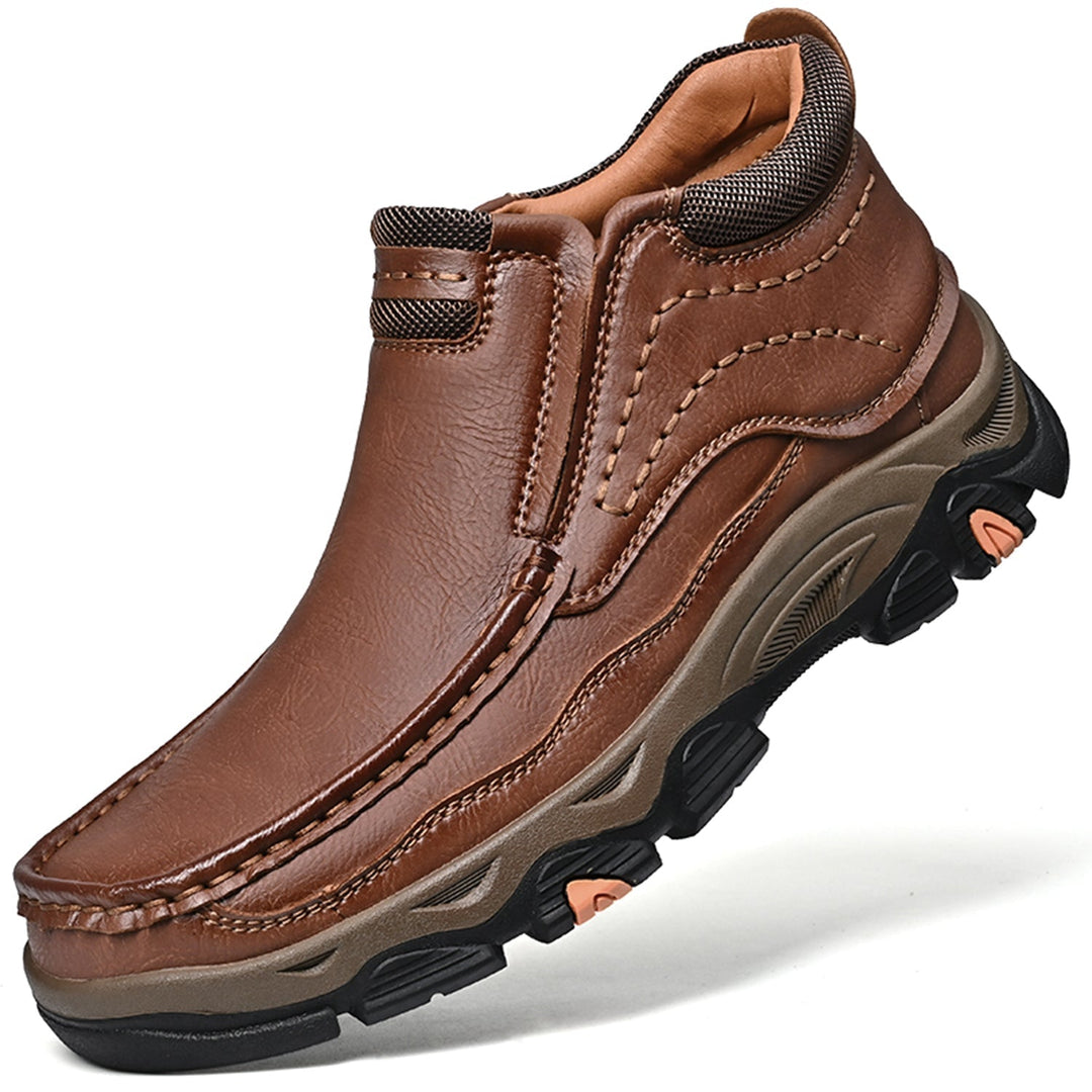 Genuine leather high top comfort shoes, designed for orthopedic support