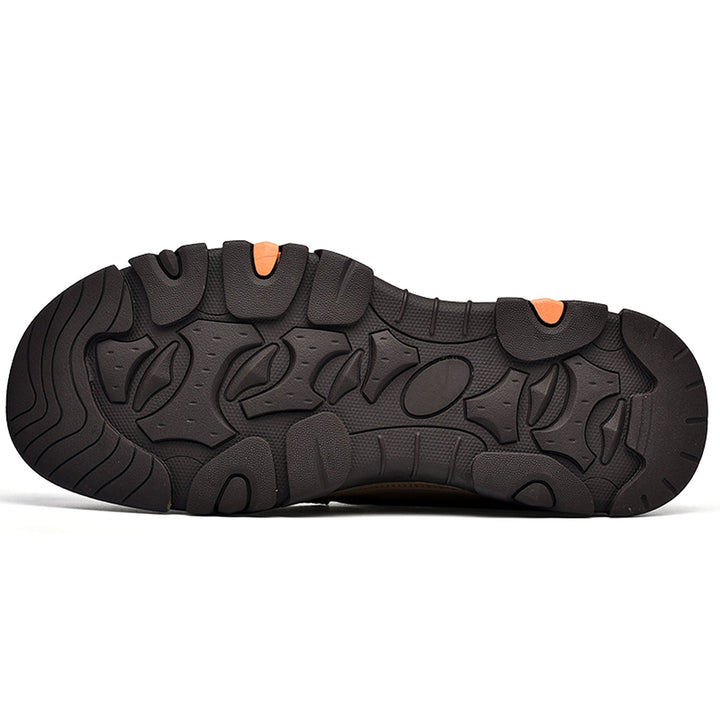 Unisex black leather high-top shoes with advanced orthopedic technology for superior comfort and support