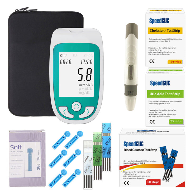 Compact health monitor for managing cholesterol, diabetes & gout. Quick, accurate at-home blood tests.