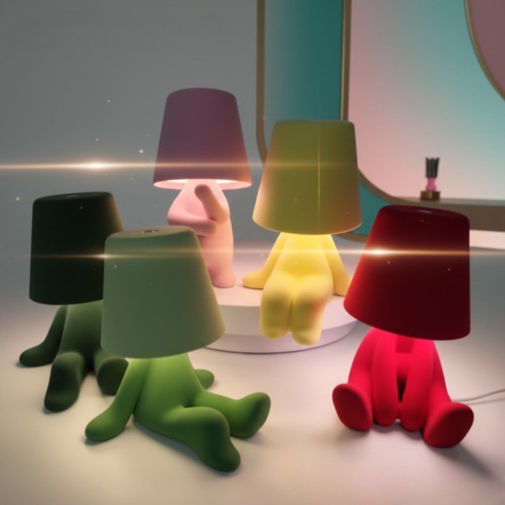 Artistic human shape LED lamp, modern minimalist design creating unique mood lighting & room decor.