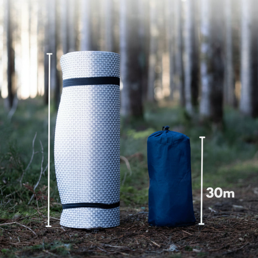 Ergonomic camping mattress, designed for restful sleep during outdoor excursions.
