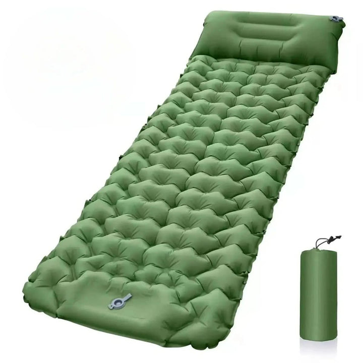 Unisex camping mattress with quick-inflate foot pump, making setup hassle-free.