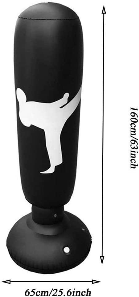 Inflatable boxing punching bag for stress relief and fitness. Unisex design for kids and adults' home exercise training.