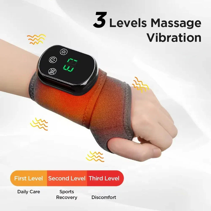 Unisex infrared hot compress vibration massager for comprehensive pain relief & recovery.