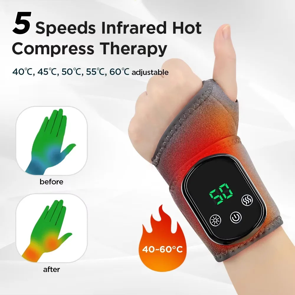Versatile unisex infrared hot compress & vibration massager for pain relief.
