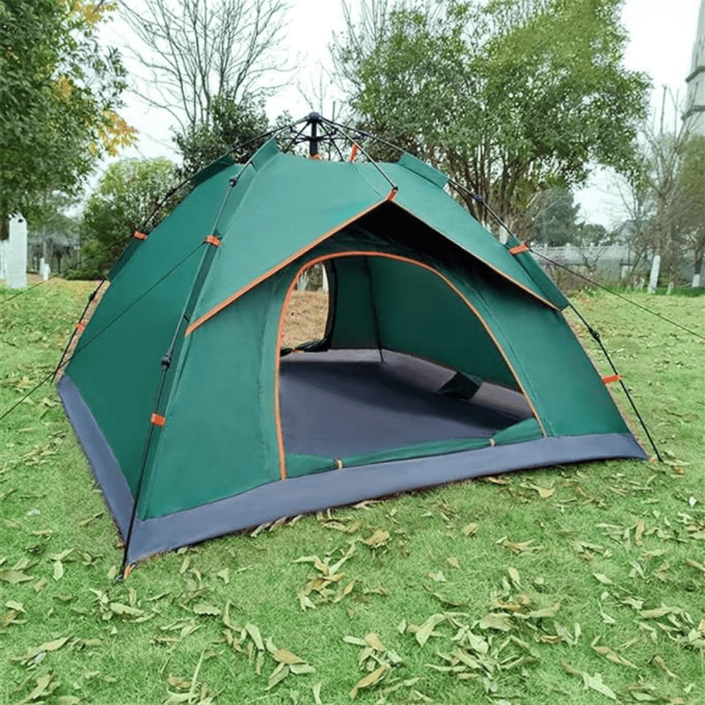 Unisex instant setup pop-up camping tent for outdoor adventures. Quick, lightweight, portable shelter.