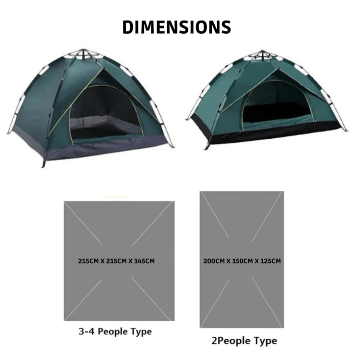 Enjoy hassle-free camping with this instant setup pop-up tent. Lightweight, portable outdoor shelter.
