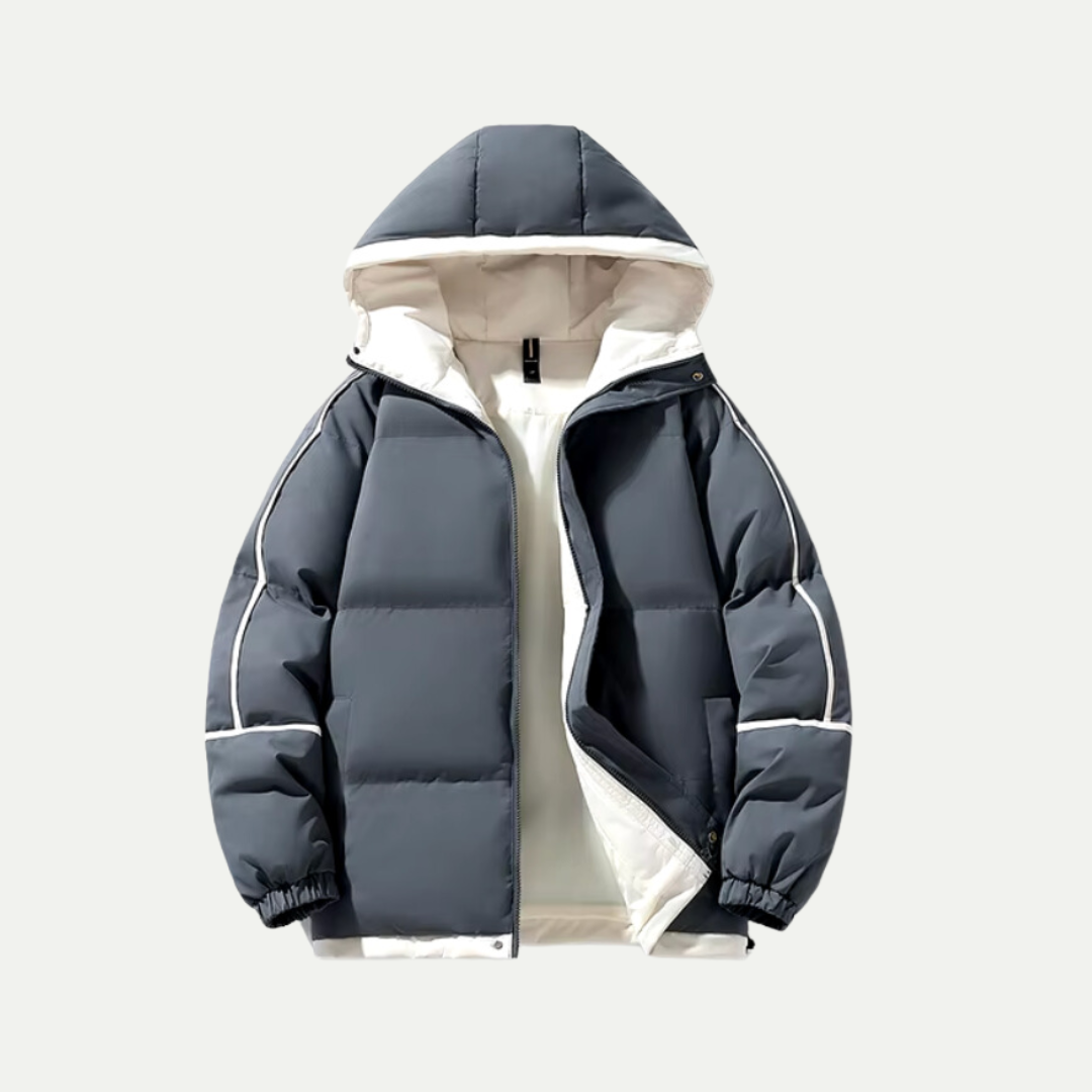 Unisex insulated hooded puffer parka for ultimate winter warmth and cold weather protection.