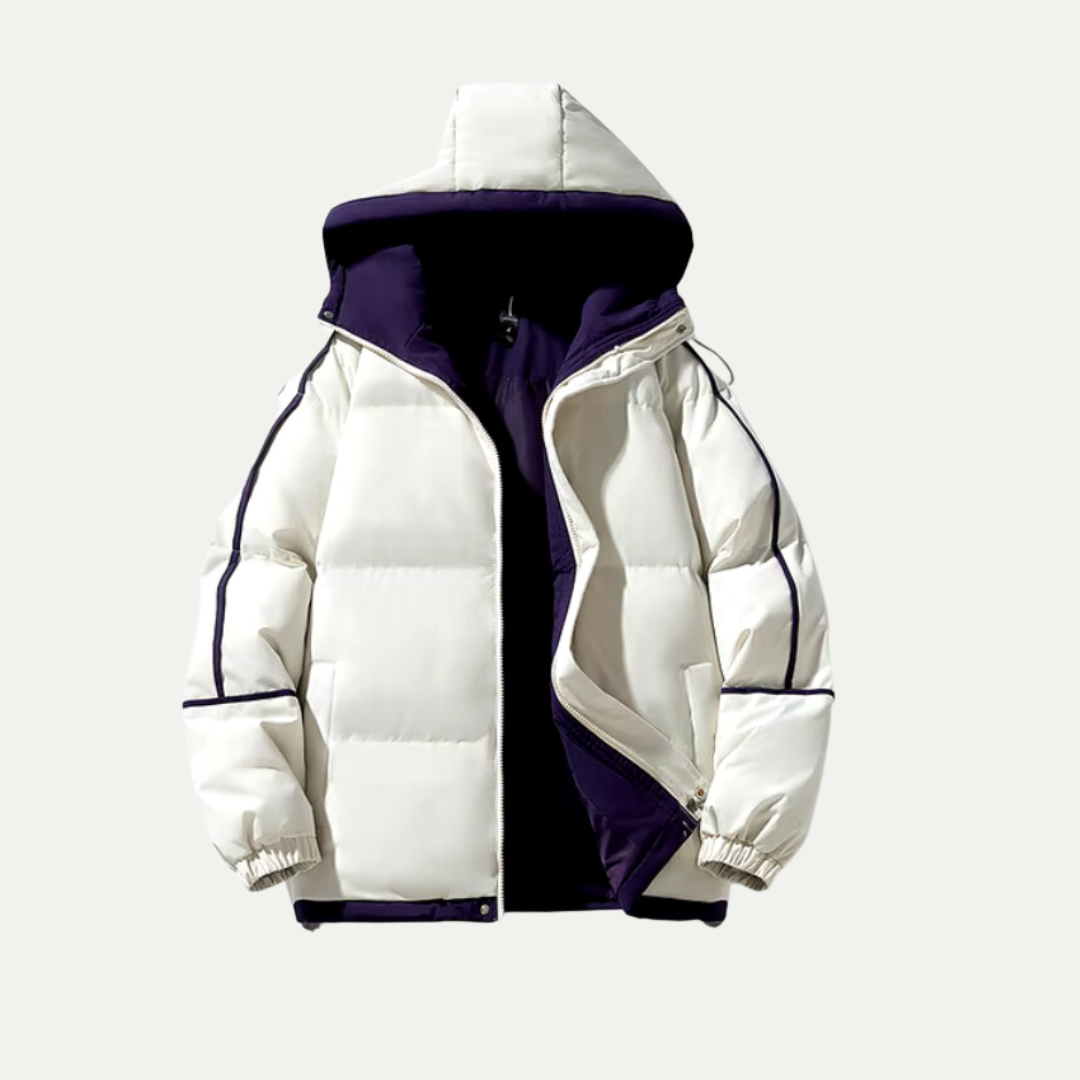 Stylish insulated hooded parka, a versatile unisex winter jacket for cold weather fashion.