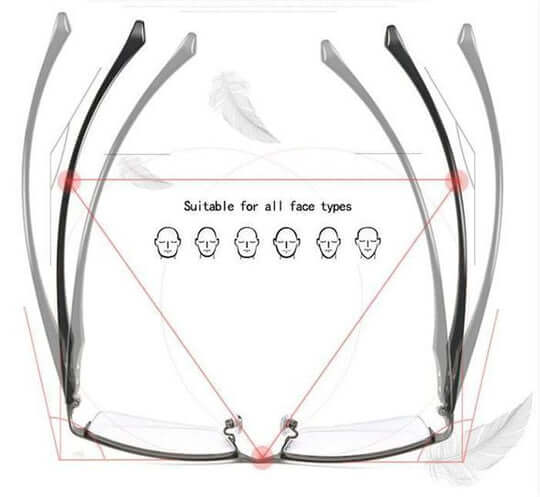 Clear vision progressive reading glasses, German designed for all ages. Unisex, lightweight, flexible multifocal eyewear.