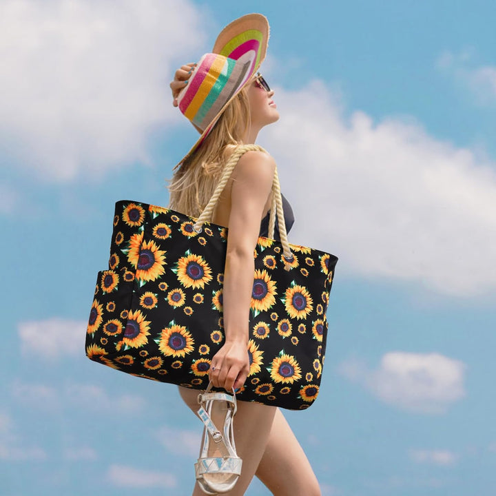 Spacious waterproof work tote, fits binders and files, organized interior.