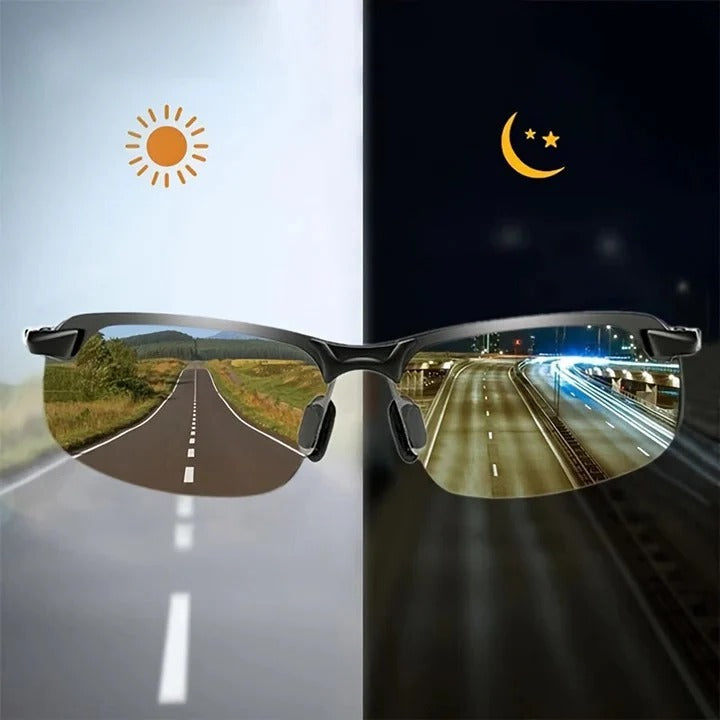 Unisex light-adaptive polarized sunglasses, ideal for changing outdoor light conditions. UV protection eyewear.