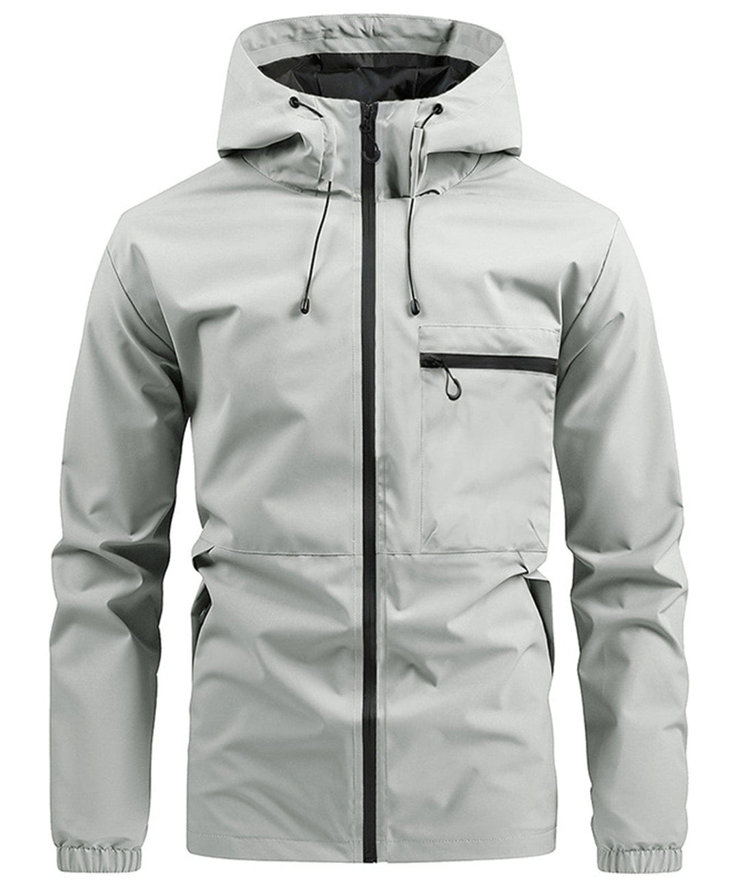 Unisex casual lightweight jacket, breathable, worn by model outdoors, ideal for everyday wear.