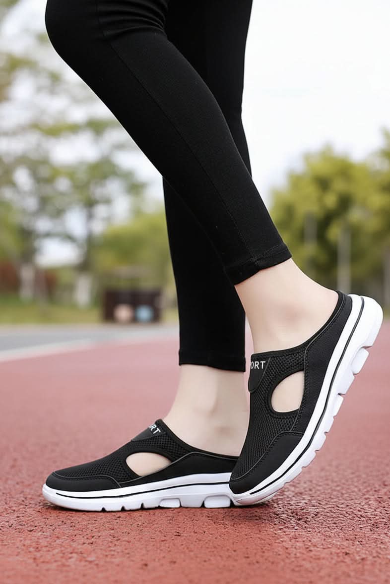 Close-up of soft, breathable fabric on Unisex Lightweight Orthopedic Slippers, offering easy-wear comfort.