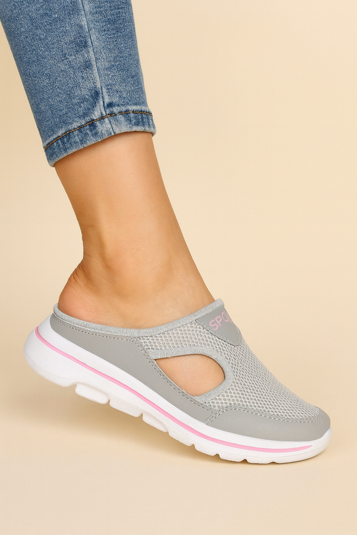 Top-down view of easy-wear Unisex Comfort Slippers, providing essential arch support for indoor lounging.