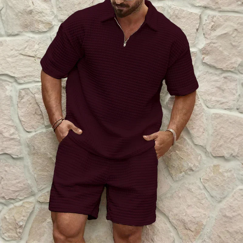 New unisex poly-cotton waffle knit shorts set. Ideal lightweight loungewear & activewear for summer style.
