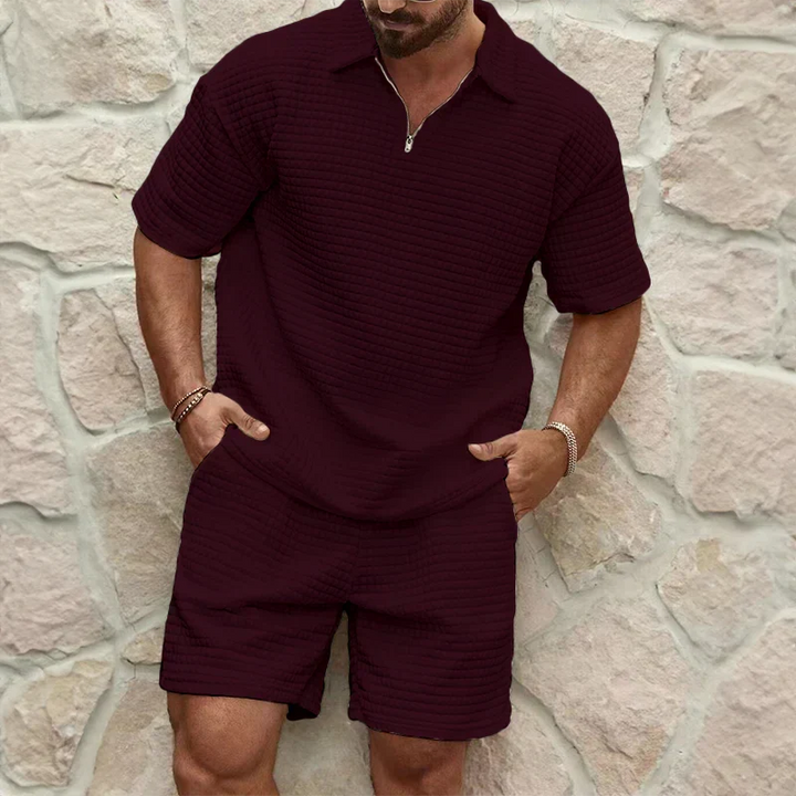 New unisex poly-cotton waffle knit shorts set. Ideal lightweight loungewear & activewear for summer style.