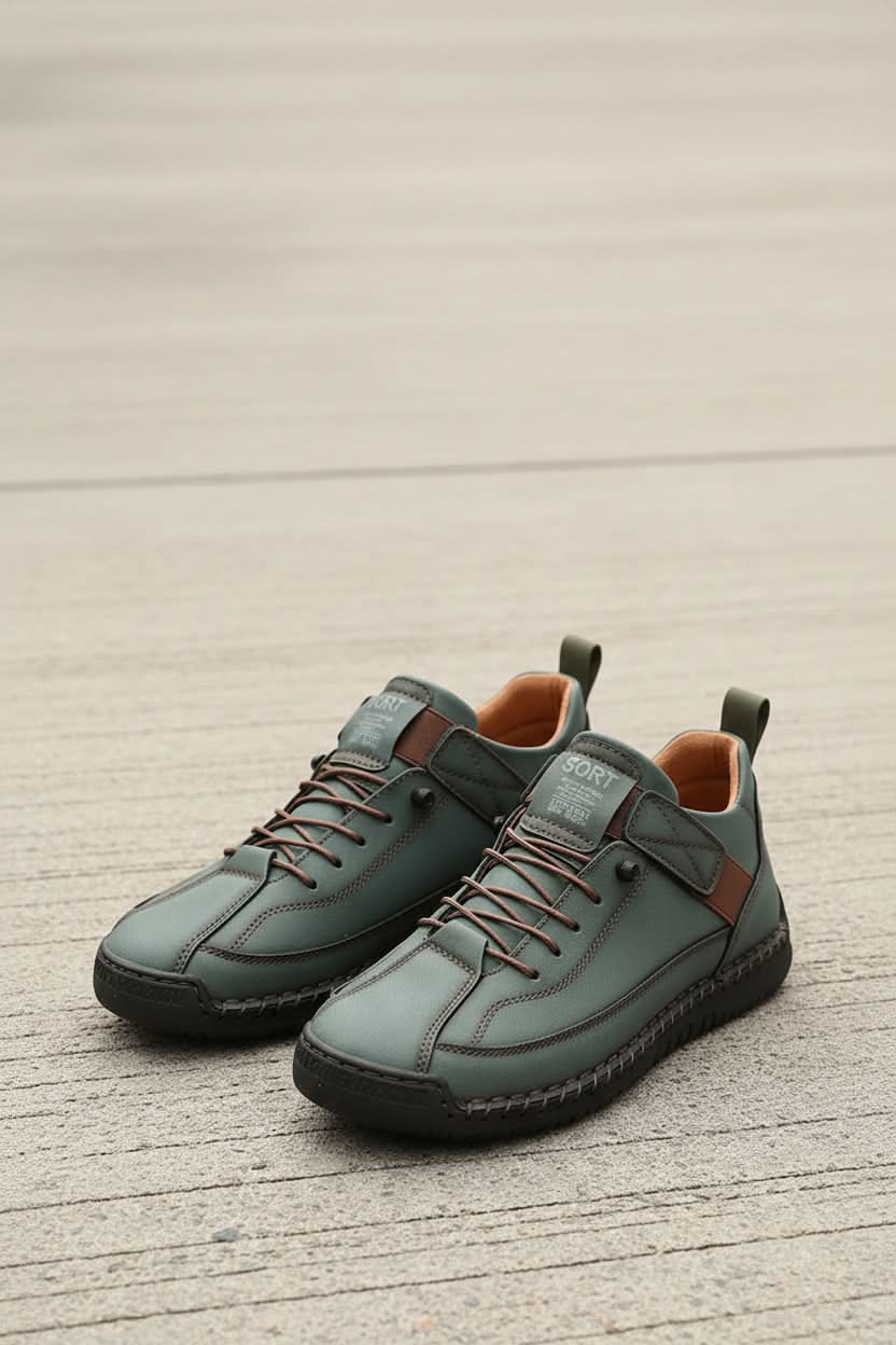 Back view: Unisex lightweight slip-on trainers with comfortable heel support. Easy wear everyday footwear.